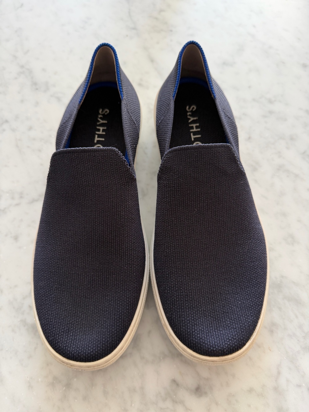 Rothy’s Navy Blue Slip On Sneakers Sz 8